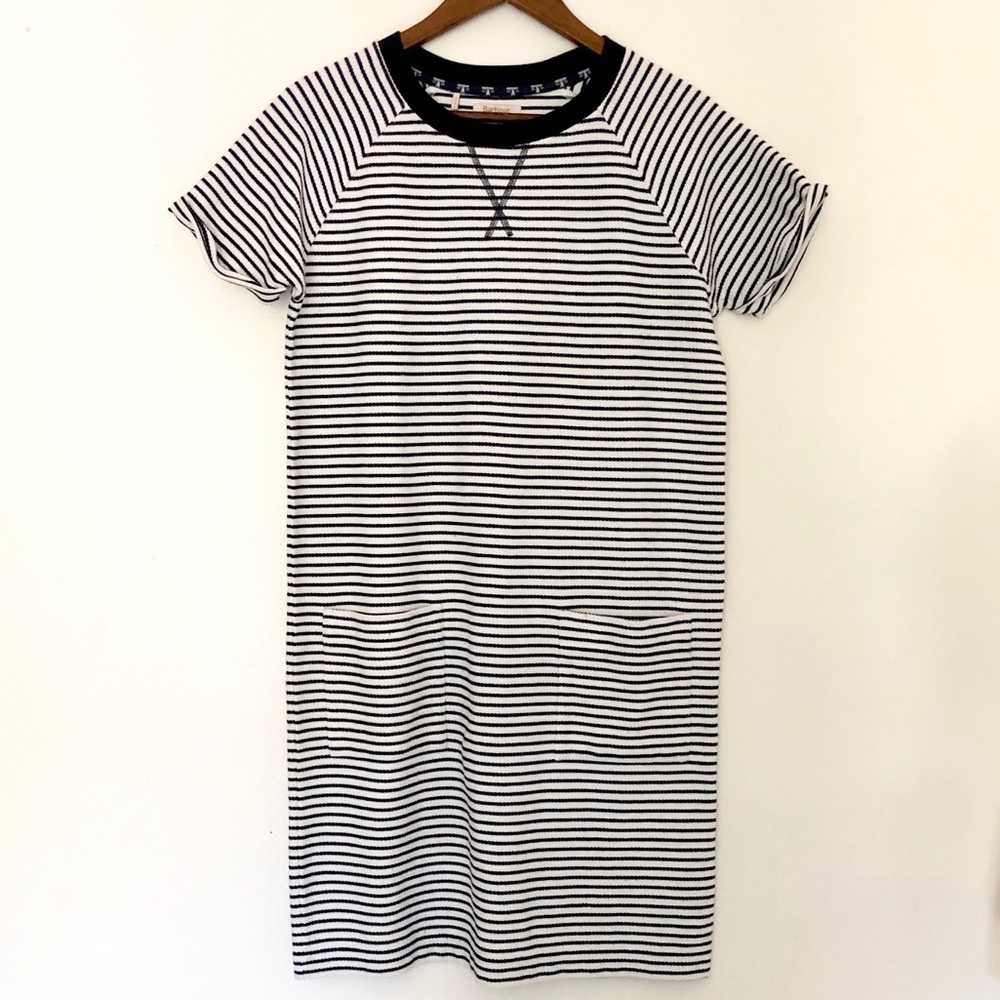 Barbour Montreith Striped Dress in Navy/White